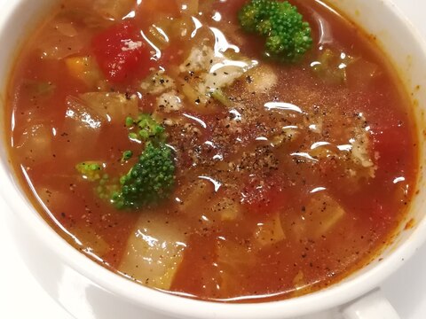 大根と白菜たっぷり☆冬のポカポカトマトスープ